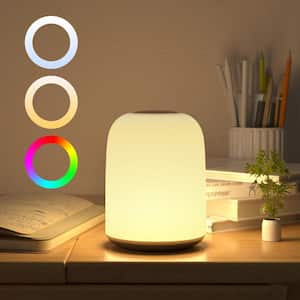 4.72 in. Multi-Color Dimmable Integrated LED Desk Lamp with Warm White Light and Color Changing RGB