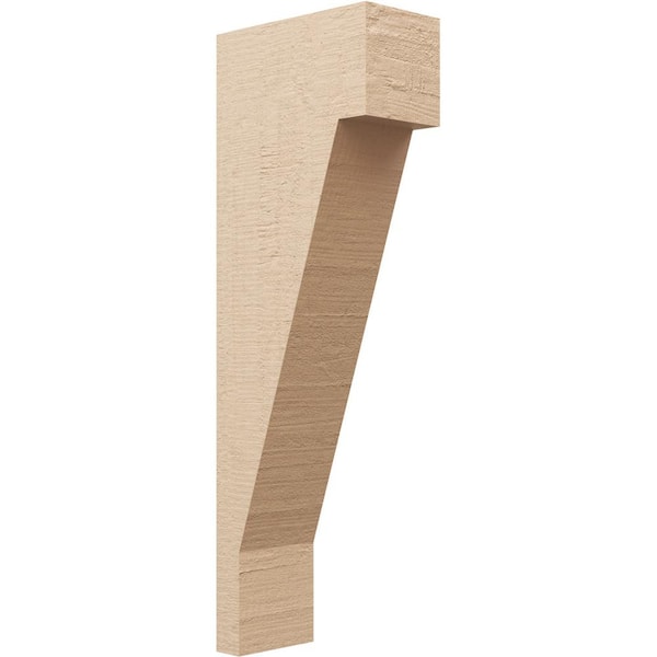 Ekena Millwork 6 in. x 36 in. x 12 in. Thin Burlington Rough Cedar Woodgrain TimberThane Corbel, Primed Tan