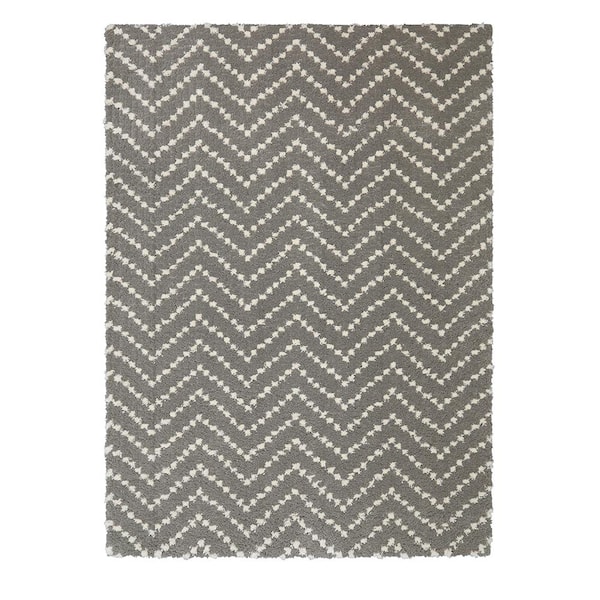 Home Decorators Collection Chevron Shag Tan 8 ft. x 10 ft. Area Rug ...