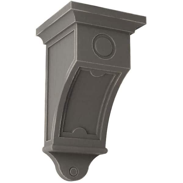 Ekena Millwork 7-1/2 in. x 14 in. x 7-1/2 in. Reclaimed Grey Arts and Crafts Wood Vintage Decor Corbel