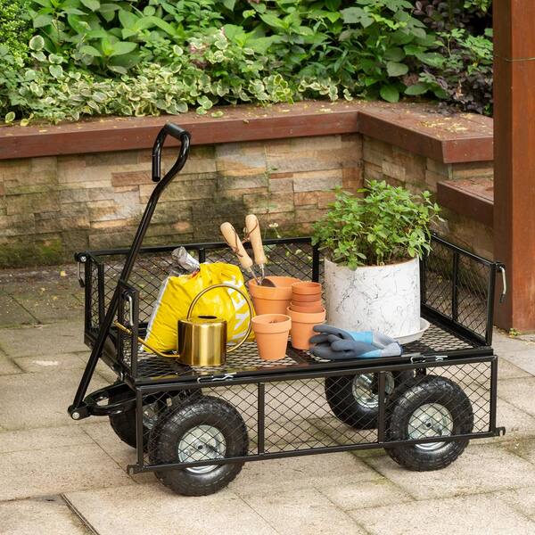 ft Utility Dump Cart Garden Yard Wagon Lawn Wheelbarrow 4 cu 600 lb. 