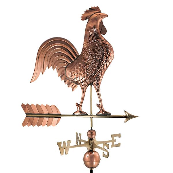 Large Rooster Weathervane - Pure Copper