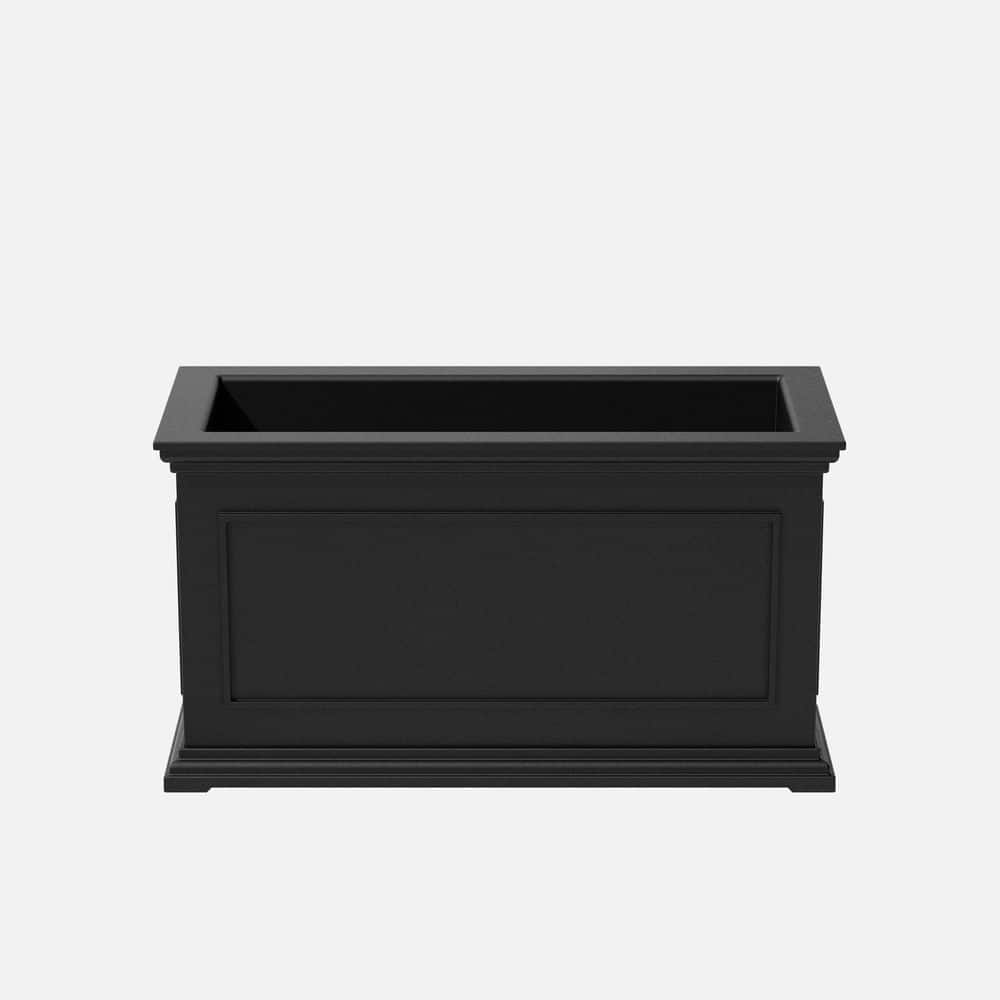 Veradek Brixton Large Black Plastic Cube Planter with Drainage