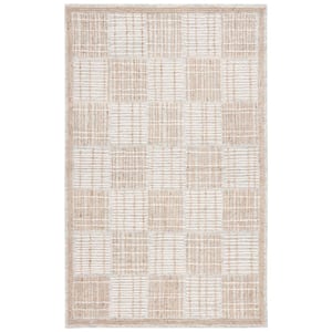 Abstract Sage/Taupe 9 ft. x 12 ft. Checkered Unitone Area Rug