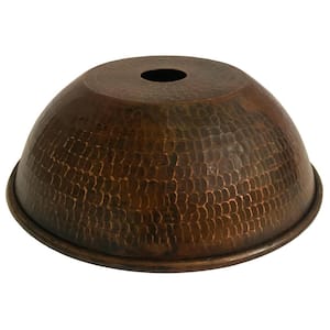 1-Light Hammered Copper Dome Pendant Shade in Oil Rubbed Bronze