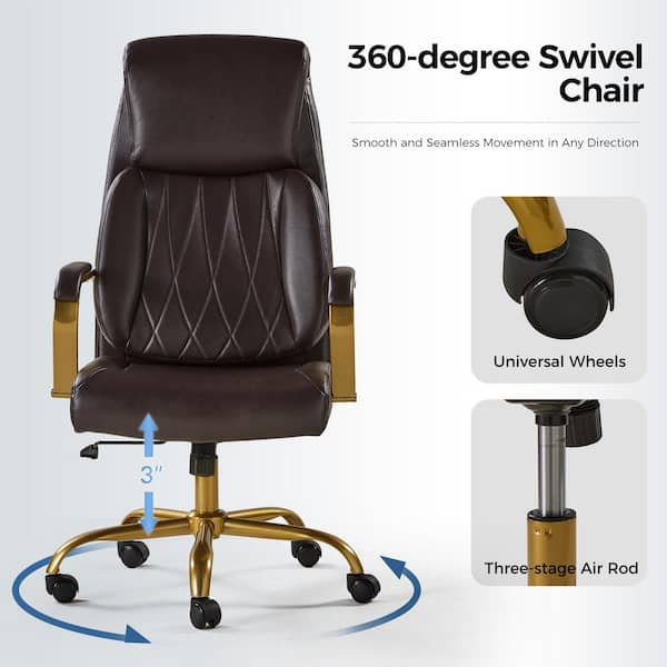 JAYDEN CREATION Jill Mid-Century Brown Modern Vegan Leather