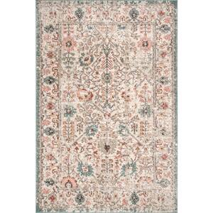 Lenore Vintage Floral Beige 8 ft. x 10 ft. Area Rug