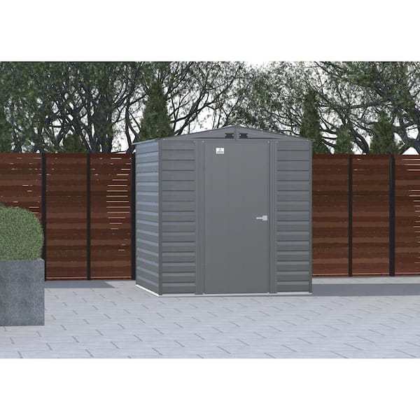 Arrow Select 6 ft. W x 7 ft. D Charcoal Metal Shed 39 sq. ft