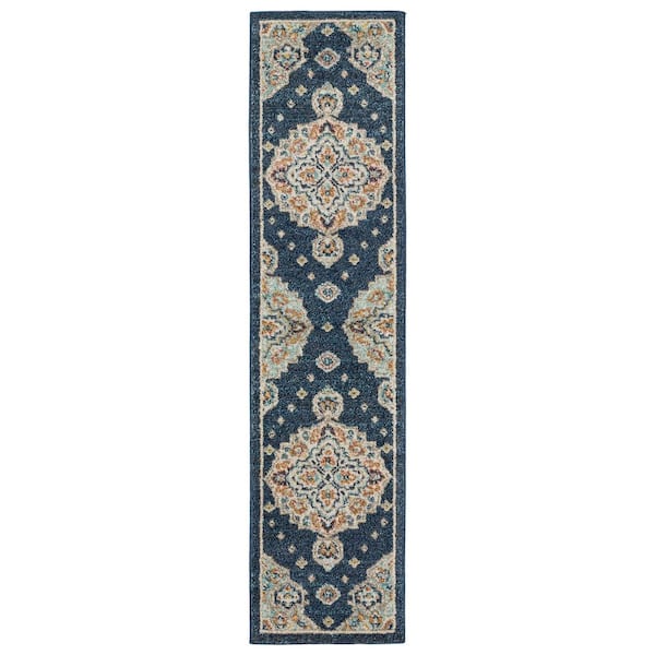 Mohawk Home Laughton Blue 1 ft. 11 in. x 10 ft. Runner Rug