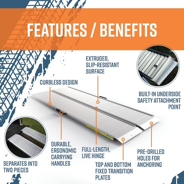 TRAVERSE 6 ft. Singlefold Edgeless Aluminum Loading Ramp
