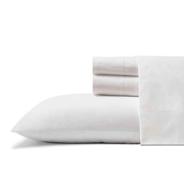 Cool Zone 4-Piece White Cotton King Cooling Sheet Set