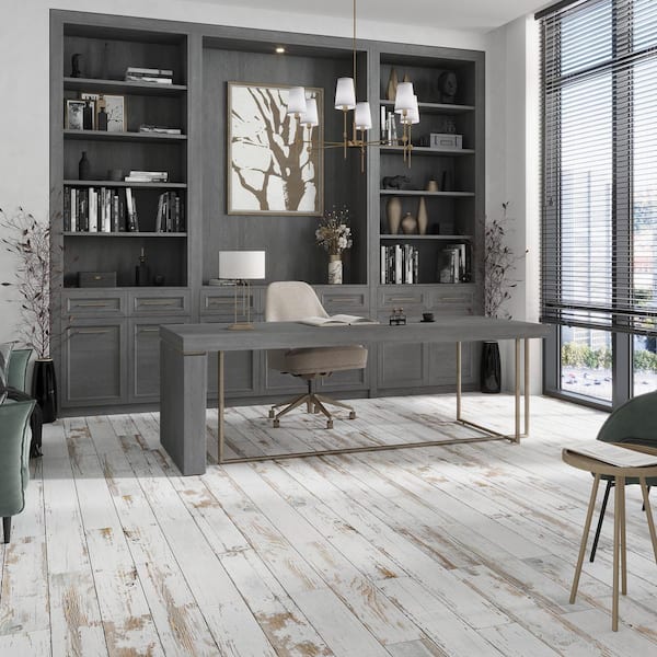 Hickory 5.9 in. x 35.4 in. White Porcelain Matte Wall and Floor Tile (11.6 sq. ft./case) 8-Pack