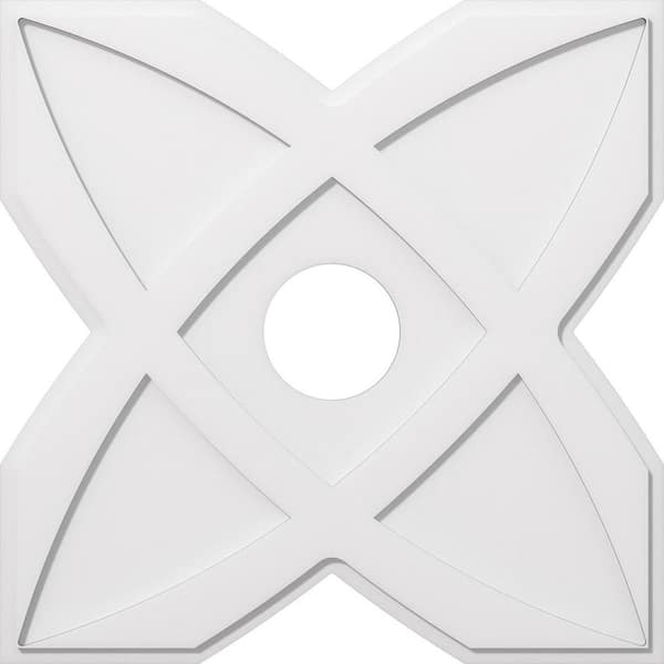 Ekena Millwork 1 in. P X 11-3/4 in. C X 34 in. OD X 7 in. ID Titus Architectural Grade PVC Contemporary Ceiling Medallion