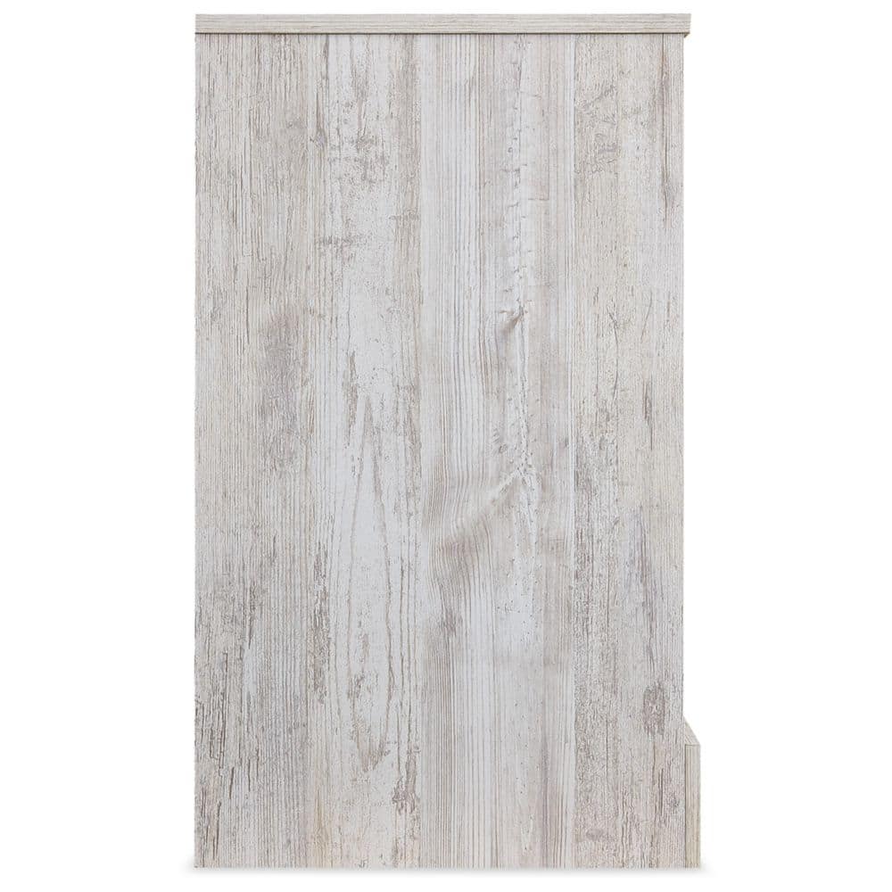 Whitewash Bohemian 6-Drawer Dresser with Medallion Pulls