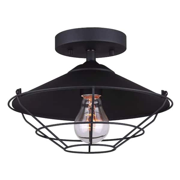 CANARM Briggs 1-Light Black Outdoor Flush Mount Light
