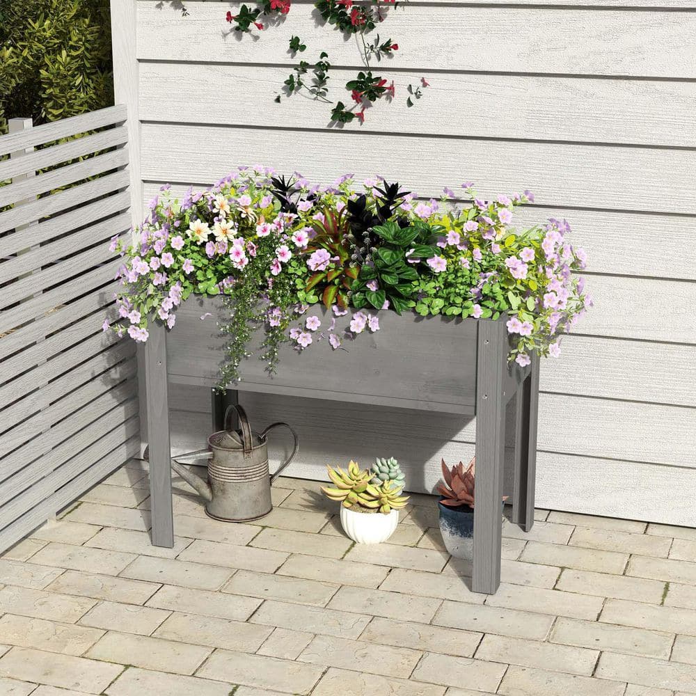 40 in. x 20 in. x 31 in. Wood Raised Garden Bed, Elevated Planter