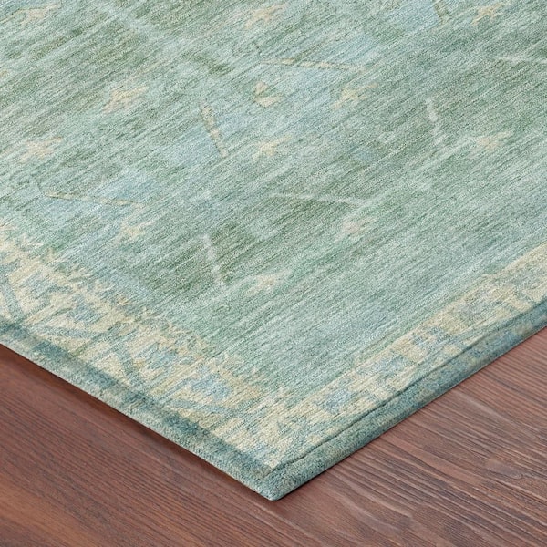 Chantille Machine Washable Indoor/Outdoor Abstract ACN2725 Mint 10 ft. x 14 ft. Area Rug