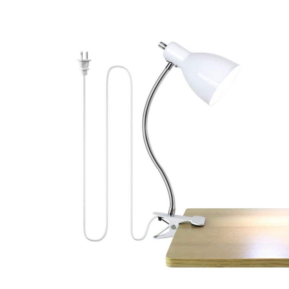 13.77 in. White Desk lamp, Eye-Caring Table Lamps, 360°Rotation Gooseneck Clip on Lamp, Portable Reading Book Light price history on PriceWatchPro