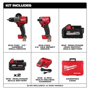 M18 FUEL 18V Lith-Ion Brushless Cordless Hammer Drill and Impact Driver Combo Kit (2-Tool) with 3 Batteries