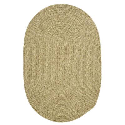 Dover Chenille Celery 6 ft. x 9 ft. Oval Braided Area Rug