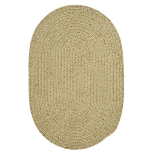 Dover Chenille Celery 2 ft. x 4 ft. Oval Braided Area Rug