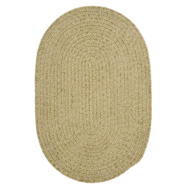Home Decorators Collection Dover Chenille Celery 5 ft. x 7 ft. Oval Braided Area Rug