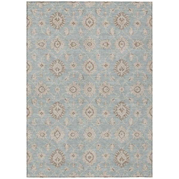 Chantille Machine Washable Indoor/Outdoor Abstract ACN3023 Spa 10 ft. x 14 ft. Area Rug