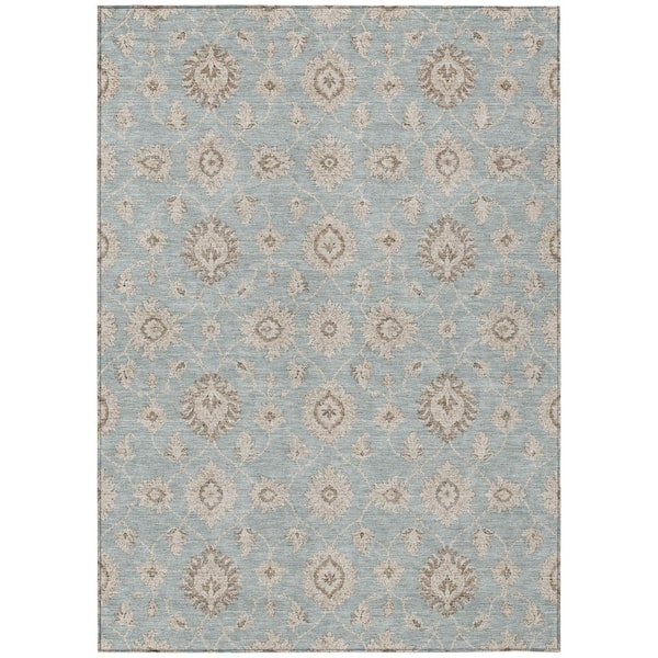 Chantille Machine Washable Indoor/Outdoor Abstract ACN3023 Spa 8 ft. x 10 ft. Area Rug