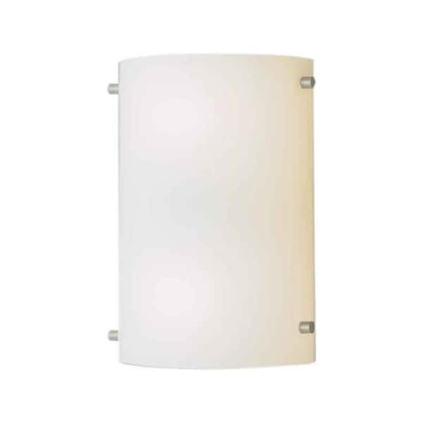 Forte Lighting 1-Light Brushed Nickel Sconce with Satin Opal Glass Shade
