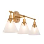 LNC Brushed Gold Bell Vanity Light for Bathroom, Modern 25.5 in. 3 ...