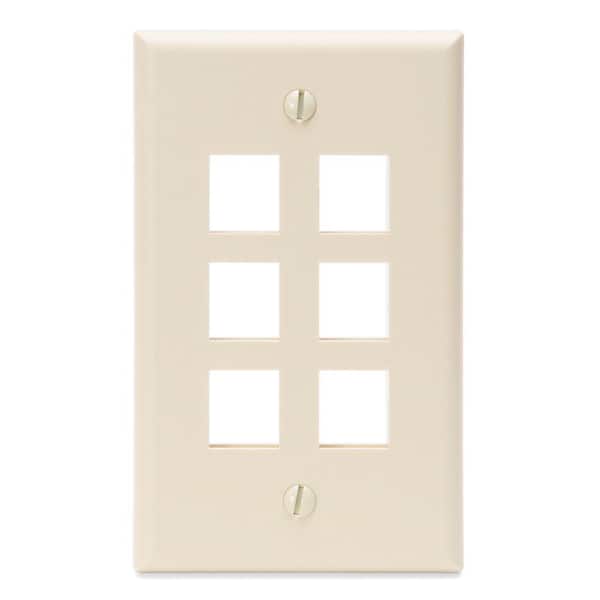 Leviton Almond 1-Gang Audio/Video Wall Plate (1-Pack) 41080-6TP
