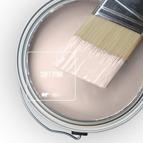 BEHR PREMIUM PLUS 1 qt. #190A-1 Soft Pink Satin Enamel Low Odor Interior  Paint & Primer 705004 - The Home Depot