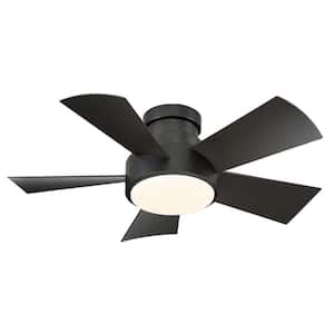 Vox 38 in. LED Indoor/Outdoor Bronze 5-Blade Smart Flush Mount Ceiling Fan with 3000K Light Kit and Remote Control