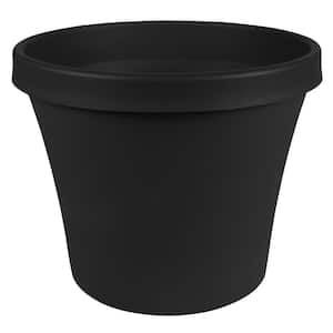bloem terra 15 in black plastic planter tr1400 the home depot