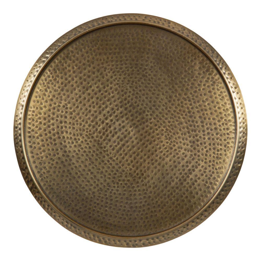 Sanzo Gold Round Hammered Metal Side Table