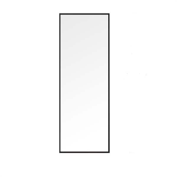 Unbranded 24 in. W x 65 in. H Rectangle Framed Full-Length Black Mirror