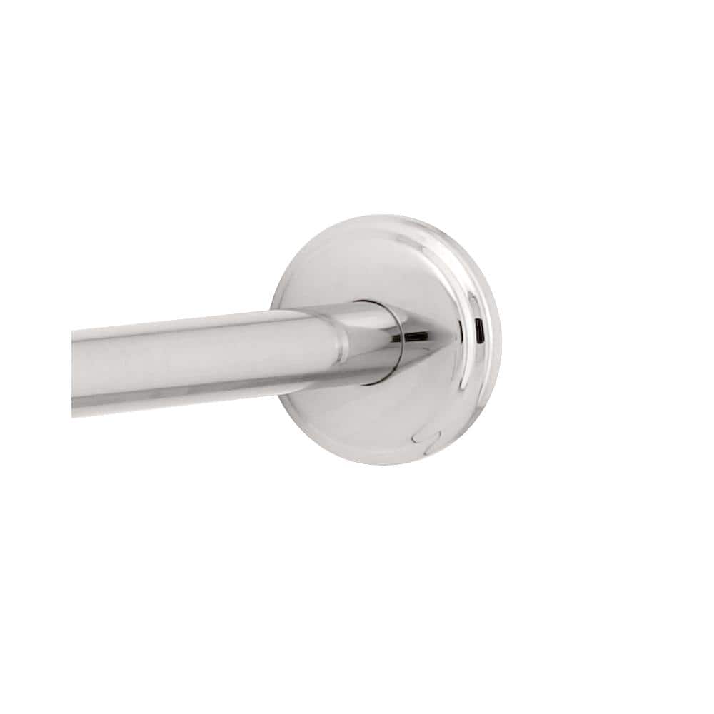 Bright Stainless Steel 60" Straight Shower Curtain Rod