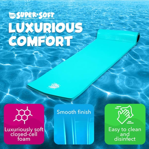 Splash 1.25 in. Thick Foam Swimming Pool Float Mat, Tropical Teal