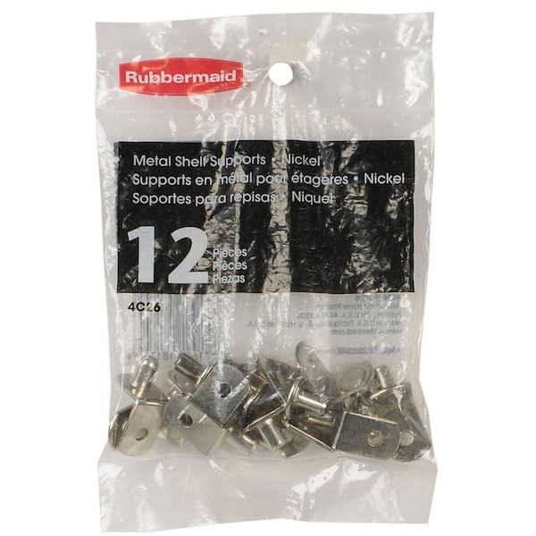 Rubbermaid Nickel Shelf Support Clips (12-Pack)