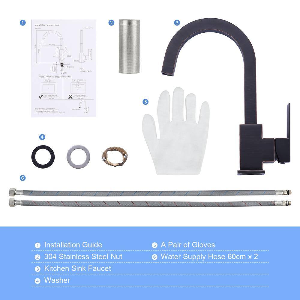 Oil Rubbed Bronze Single Handle Bar Faucet
