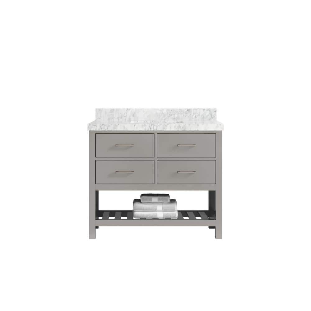 Parker 42 in. W x 22 in. D x 36 in. H Bath Vanity in Elephant Gray with 2 in. Carrara Marble Top price history on PriceWatchPro