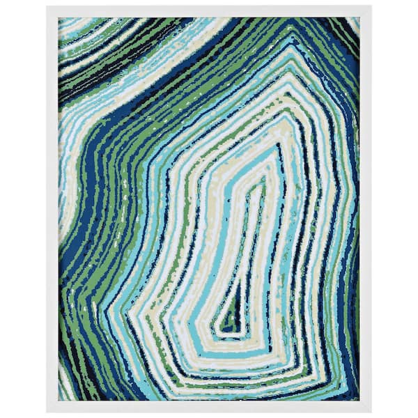 SAFAVIEH Emerald Resonance Framed Mixed Media Abstract Wall Art 4 in. x 19 in.