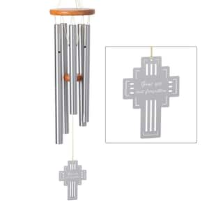 Signature Collection Wind Chimes of Remembrance 26 in. Not Forgotten Silver Outdoor Patio Home Decor RMNF