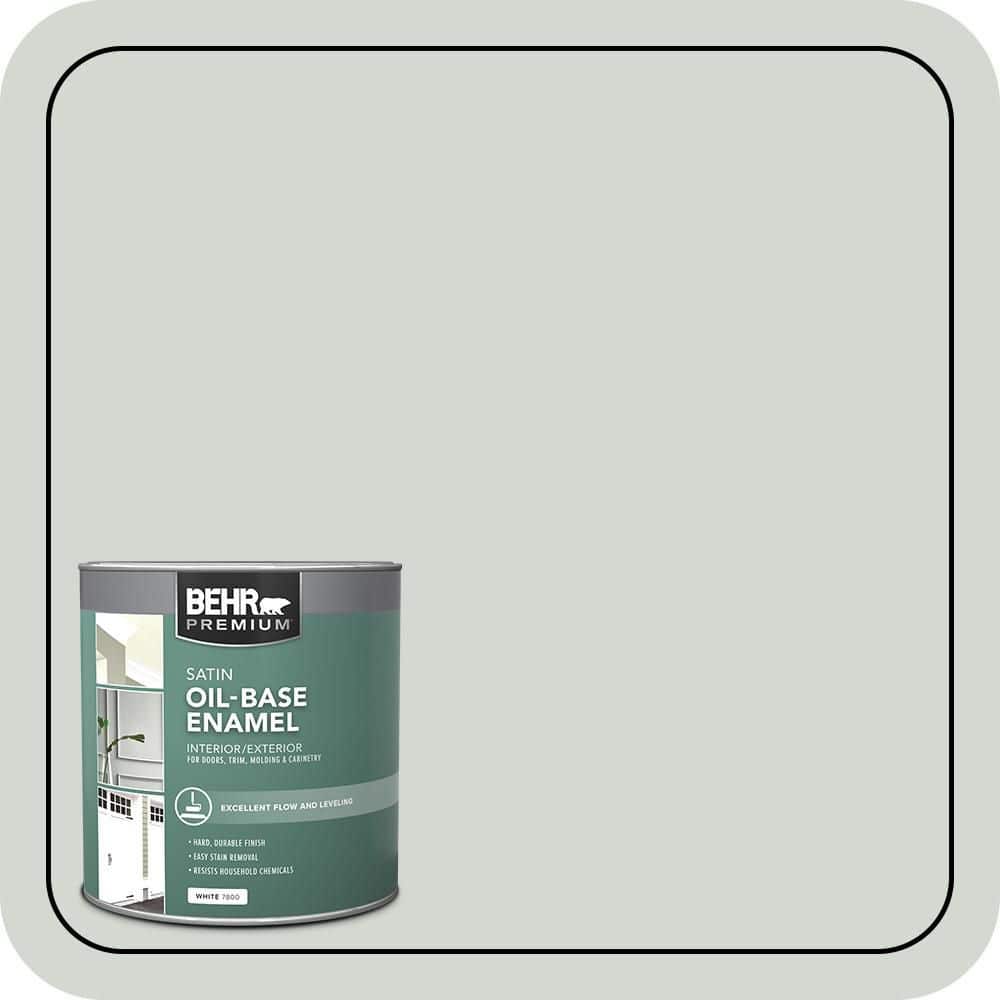 BEHR 1 qt. #N410-2 Brook Green Oil-Based Satin Enamel Interior/Exterior ...