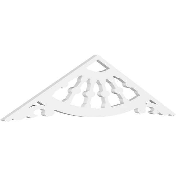 Ekena Millwork 1 in. x 48 in. x 12 in. (6/12) Pitch Wagon Wheel Gable Pediment Architectural Grade PVC Moulding