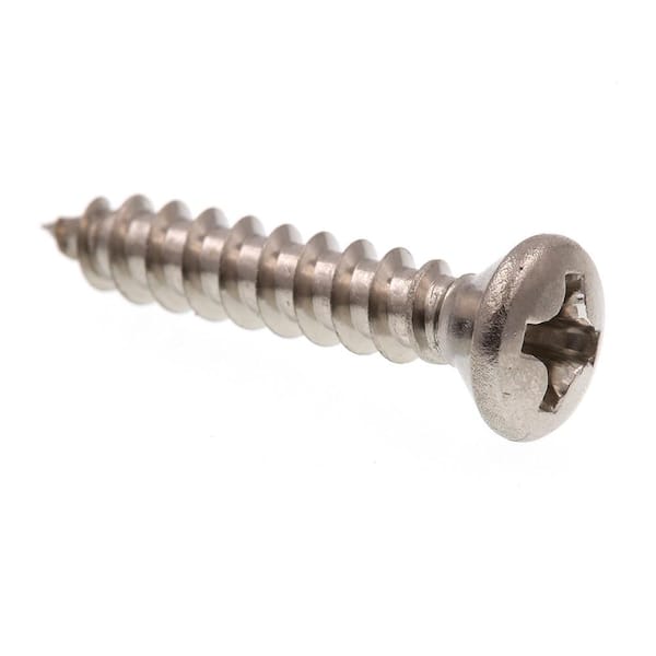 Prime-Line #6 x 3/4 in. Grade 18-8 Stainless Steel Phillips Drive Oval Head Self-Tapping Sheet Metal Screws (100-Pack)