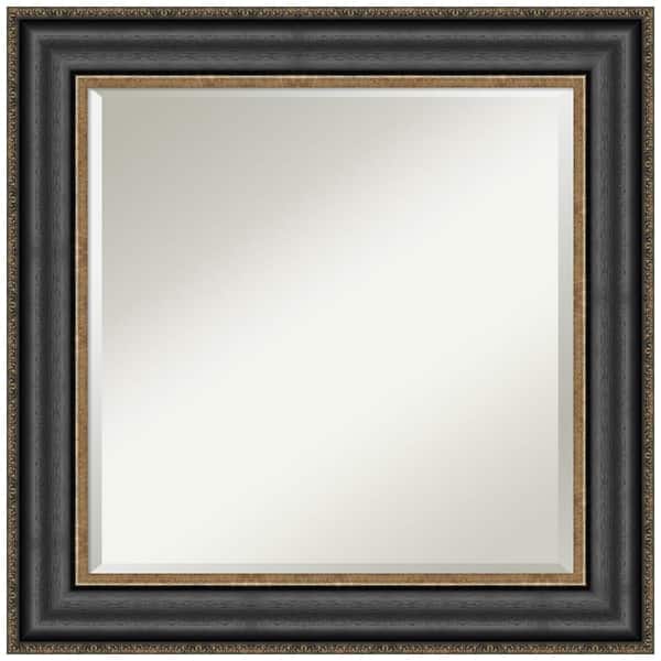 Amanti Art Thomas Black Bronze 25.75 in. H x 25.75 in. W Framed Wall Mirror