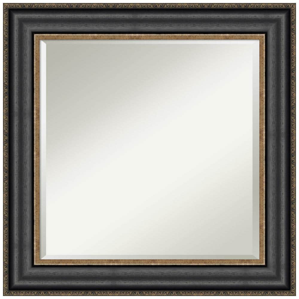 Thomas 25.75 in. x 25.75 in. Modern Square Framed Black Bronze Bathroom Vanity Mirror price history on PriceWatchPro