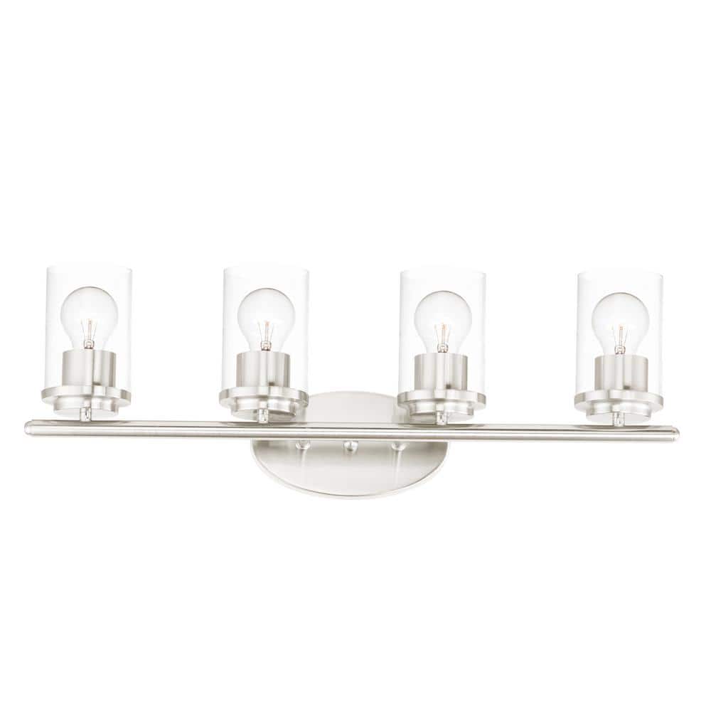 Corona 26.25 in. 4-Light Satin Nickel Bath Vanity Light price history on PriceWatchPro