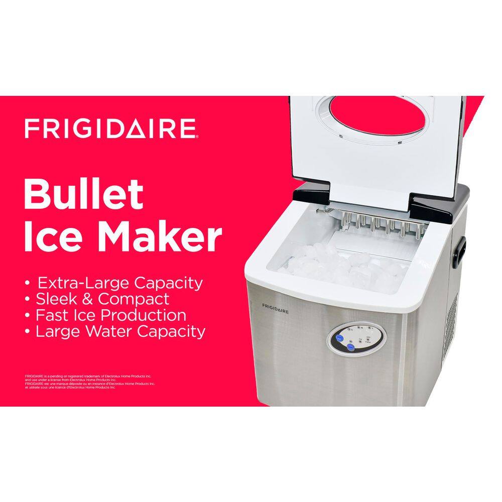 48 lb. Black Stainless Steel Freestanding Ice Maker with LED Control